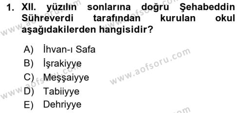 Ortaçağ Felsefesi 2 Dersi 2022 - 2023 Yılı Yaz Okulu Sınavı 1. Soru