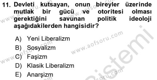 Felsefe Dersi 2022 - 2023 Yılı (Final) Dönem Sonu Sınavı 11. Soru