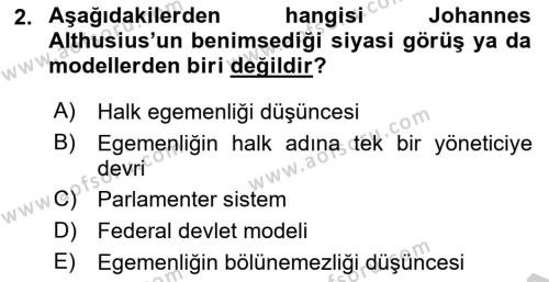 Modern Felsefe 1 Dersi 2016 - 2017 Yılı 3 Ders Sınavı 2. Soru