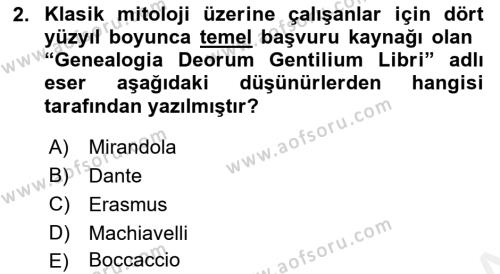 Modern Felsefe 1 Dersi 2017 - 2018 Yılı (Final) Dönem Sonu Sınavı 2. Soru