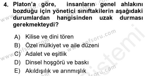 Modern Felsefe 1 Dersi 2018 - 2019 Yılı (Vize) Ara Sınavı 4. Soru