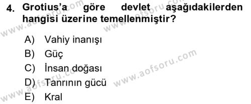 Modern Felsefe 1 Dersi 2019 - 2020 Yılı (Vize) Ara Sınavı 4. Soru