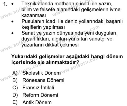 Modern Felsefe 1 Dersi 2021 - 2022 Yılı (Final) Dönem Sonu Sınavı 1. Soru