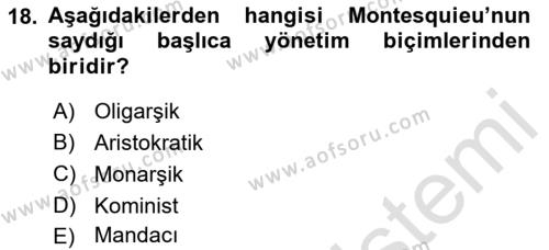 Modern Felsefe 1 Dersi 2021 - 2022 Yılı (Final) Dönem Sonu Sınavı 18. Soru