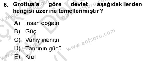 Modern Felsefe 1 Dersi 2022 - 2023 Yılı (Vize) Ara Sınavı 6. Soru