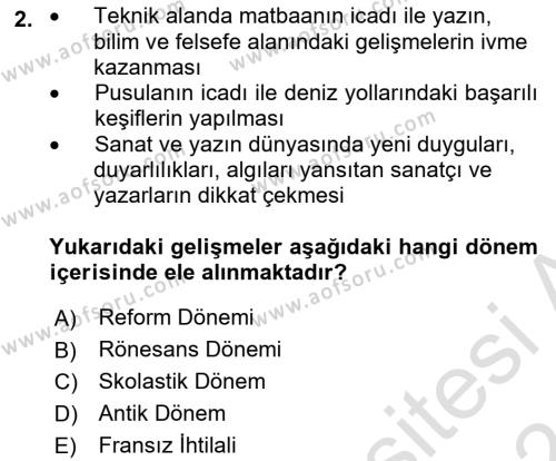 Modern Felsefe 1 Dersi 2023 - 2024 Yılı (Vize) Ara Sınavı 2. Soru