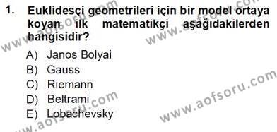 Çağdaş Felsefe 1 Dersi 2012 - 2013 Yılı (Vize) Ara Sınavı 1. Soru