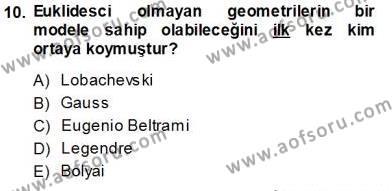 Çağdaş Felsefe 1 Dersi 2013 - 2014 Yılı (Vize) Ara Sınavı 10. Soru