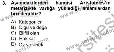 Çağdaş Felsefe 2 Dersi 2012 - 2013 Yılı (Final) Dönem Sonu Sınavı 3. Soru