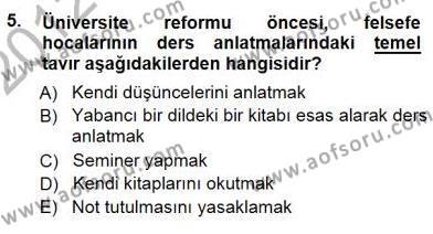 Türkiye´de Felsefenin Gelişimi 1 Dersi 2012 - 2013 Yılı (Final) Dönem Sonu Sınavı 5. Soru