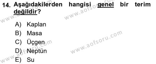 Dil Felsefesi Dersi 2021 - 2022 Yılı (Final) Dönem Sonu Sınavı 14. Soru