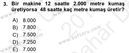 Finans Matematiği Dersi 2018 - 2019 Yılı (Vize) Ara Sınavı 3. Soru