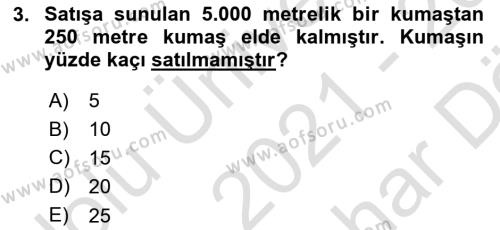 Finans Matematiği Dersi 2021 - 2022 Yılı (Vize) Ara Sınavı 3. Soru