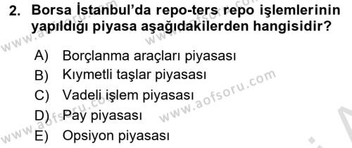 Finansal Yönetim 1 Dersi 2019 - 2020 Yılı (Final) Dönem Sonu Sınavı 2. Soru