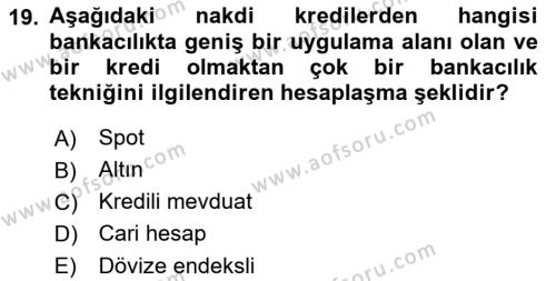 Finansal Yönetim 1 Dersi 2023 - 2024 Yılı (Final) Dönem Sonu Sınavı 19. Soru