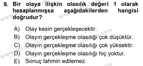 Finansal Yönetim 2 Dersi 2021 - 2022 Yılı (Vize) Ara Sınavı 9. Soru