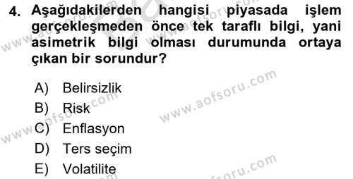 Finansal Yönetim 2 Dersi 2021 - 2022 Yılı (Final) Dönem Sonu Sınavı 4. Soru