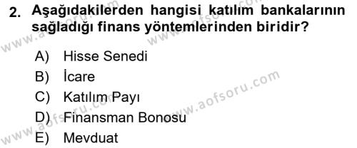 Finansal Yönetim 2 Dersi 2021 - 2022 Yılı Yaz Okulu Sınavı 2. Soru