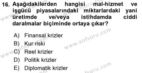 Finansal Yönetim 2 Dersi 2022 - 2023 Yılı Yaz Okulu Sınavı 16. Soru