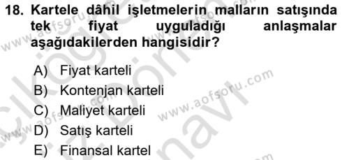 Spor Finansmanı Dersi 2022 - 2023 Yılı (Final) Dönem Sonu Sınavı 18. Soru