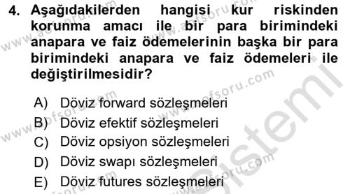 Spor Finansmanı Dersi 2022 - 2023 Yılı (Final) Dönem Sonu Sınavı 4. Soru