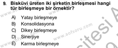 Finansal Yönetim 2 Dersi 2018 - 2019 Yılı (Final) Dönem Sonu Sınavı 9. Soru