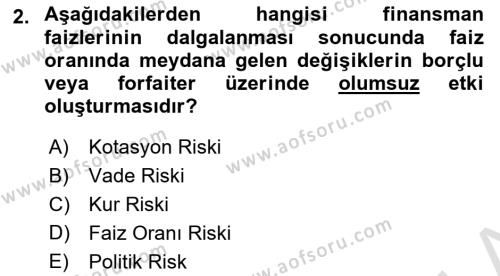 Finansal Yönetim 2 Dersi 2021 - 2022 Yılı Yaz Okulu Sınavı 2. Soru