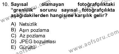 Sayısal Fotoğrafa Giriş Dersi 2012 - 2013 Yılı (Vize) Ara Sınavı 10. Soru