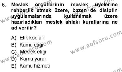 Fotoğraf Kültürü Dersi 2012 - 2013 Yılı (Final) Dönem Sonu Sınavı 6. Soru