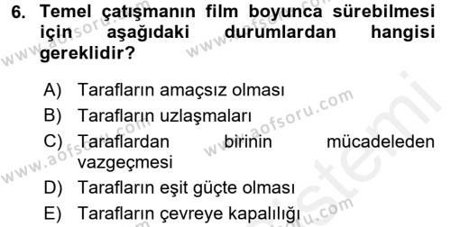 Film ve Video Kültürü Dersi 2015 - 2016 Yılı (Vize) Ara Sınavı 6. Soru