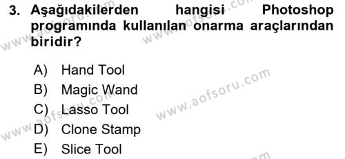 Sayısal Fotoğraf İşleme Teknikleri Dersi 2021 - 2022 Yılı (Final) Dönem Sonu Sınavı 3. Soru