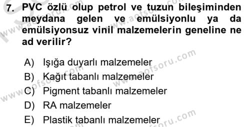 Sayısal Fotoğraf Baskı Teknikleri Dersi 2019 - 2020 Yılı (Final) Dönem Sonu Sınavı 7. Soru