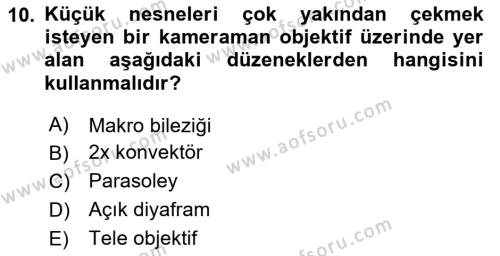 Optik Bakış Dersi 2023 - 2024 Yılı (Vize) Ara Sınavı 10. Soru