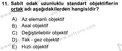 Optik Bakış Dersi 2023 - 2024 Yılı (Vize) Ara Sınavı 11. Soru