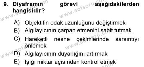 Optik Bakış Dersi 2023 - 2024 Yılı (Vize) Ara Sınavı 9. Soru