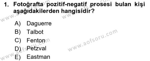 Basın Fotoğrafçılığı Dersi 2023 - 2024 Yılı Yaz Okulu Sınavı 1. Soru