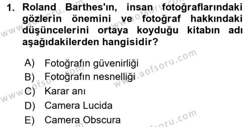 Basın Fotoğrafçılığı Dersi 2024 - 2025 Yılı (Vize) Ara Sınavı 1. Soru