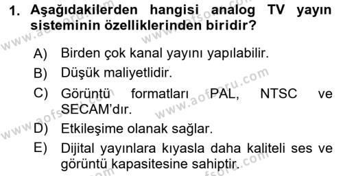  Sayısal Görüntüleme Teknolojileri Dersi 2021 - 2022 Yılı (Vize) Ara Sınavı 1. Soru