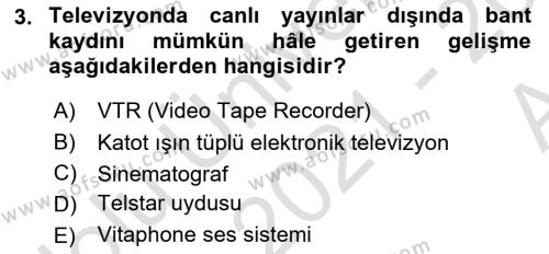  Sayısal Görüntüleme Teknolojileri Dersi 2021 - 2022 Yılı (Vize) Ara Sınavı 3. Soru