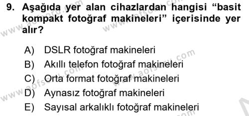  Sayısal Görüntüleme Teknolojileri Dersi 2021 - 2022 Yılı (Vize) Ara Sınavı 9. Soru