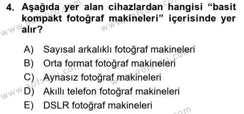  Sayısal Görüntüleme Teknolojileri Dersi 2021 - 2022 Yılı Yaz Okulu Sınavı 4. Soru