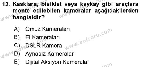  Sayısal Görüntüleme Teknolojileri Dersi 2022 - 2023 Yılı (Vize) Ara Sınavı 12. Soru