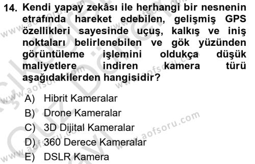  Sayısal Görüntüleme Teknolojileri Dersi 2022 - 2023 Yılı (Vize) Ara Sınavı 14. Soru