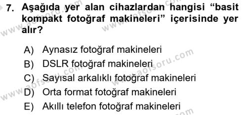  Sayısal Görüntüleme Teknolojileri Dersi 2022 - 2023 Yılı (Vize) Ara Sınavı 7. Soru