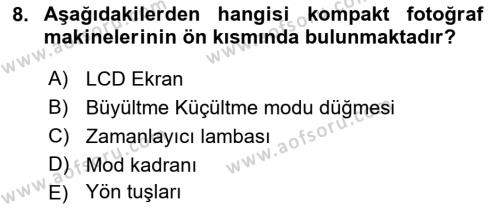  Sayısal Görüntüleme Teknolojileri Dersi 2022 - 2023 Yılı (Vize) Ara Sınavı 8. Soru