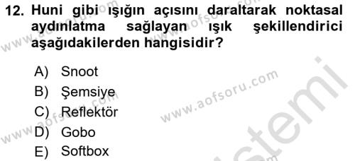  Sayısal Görüntüleme Teknolojileri Dersi 2022 - 2023 Yılı (Final) Dönem Sonu Sınavı 12. Soru