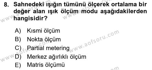  Sayısal Görüntüleme Teknolojileri Dersi 2022 - 2023 Yılı (Final) Dönem Sonu Sınavı 8. Soru