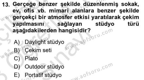  Sayısal Görüntüleme Teknolojileri Dersi 2022 - 2023 Yılı Yaz Okulu Sınavı 13. Soru