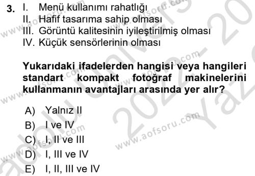  Sayısal Görüntüleme Teknolojileri Dersi 2022 - 2023 Yılı Yaz Okulu Sınavı 3. Soru