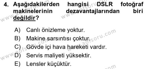  Sayısal Görüntüleme Teknolojileri Dersi 2022 - 2023 Yılı Yaz Okulu Sınavı 4. Soru